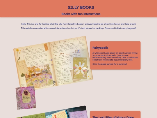 samplers/sillybooks screenshot