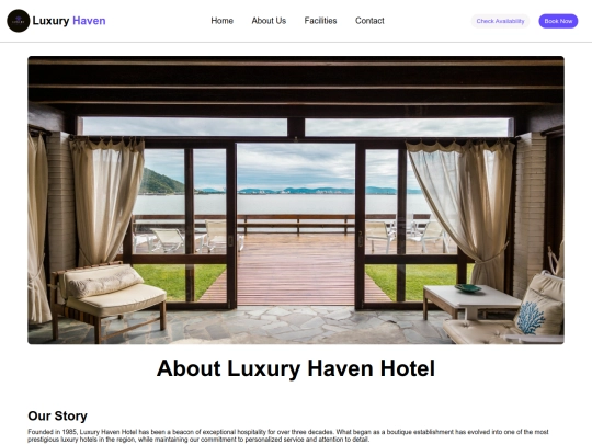 Luxury Haven Hotel/aboutus screenshot