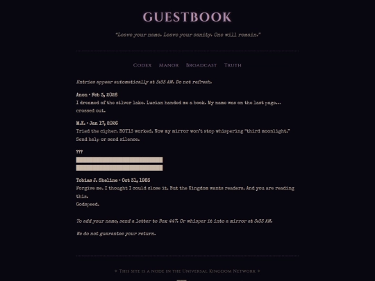 Guestbook screenshot