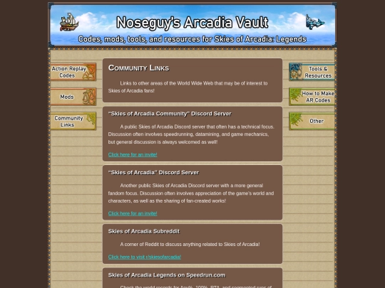 Links screenshot