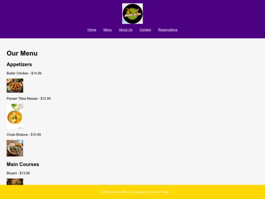 menu screenshot