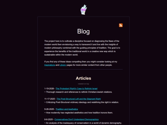 Blog screenshot
