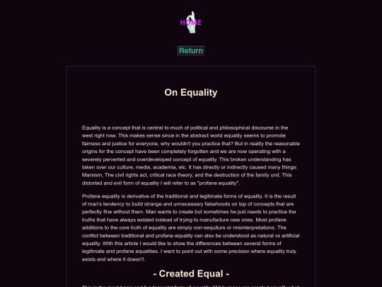 Equality screenshot