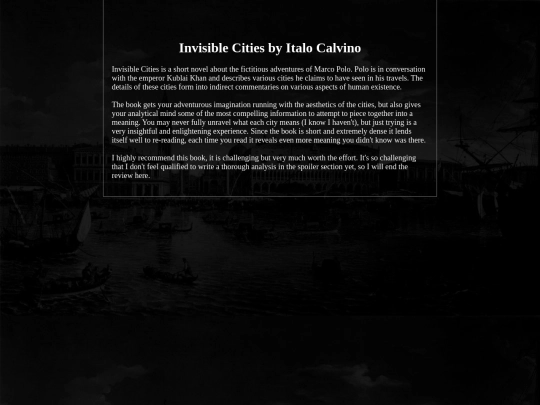 InvisibleCities screenshot