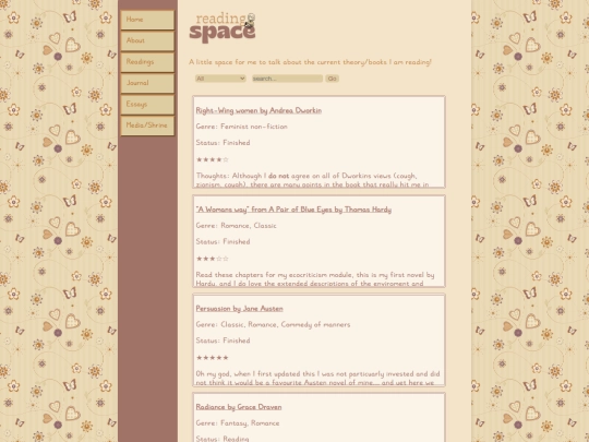 readings screenshot