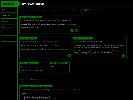 projects screenshot