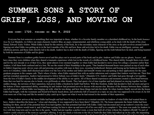 summersonsessay screenshot