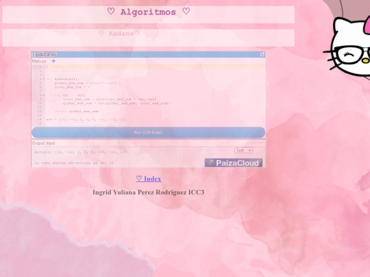 kadane screenshot