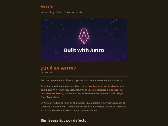 blog/que-es-astro screenshot