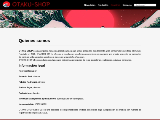 Otaku-Shop (1ºDAM-TAME)/html/nosotros screenshot