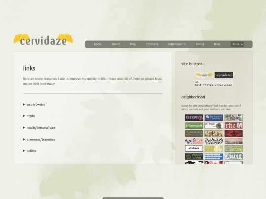 links screenshot