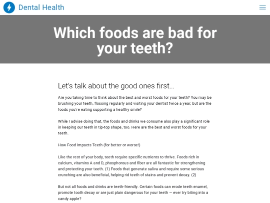 badfood-for-teeth screenshot