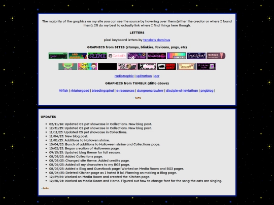 home/creditspage screenshot