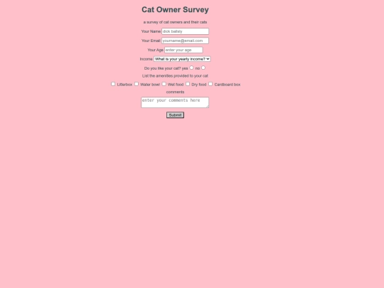 cat-survey screenshot