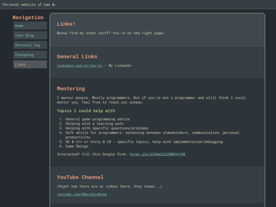 links screenshot