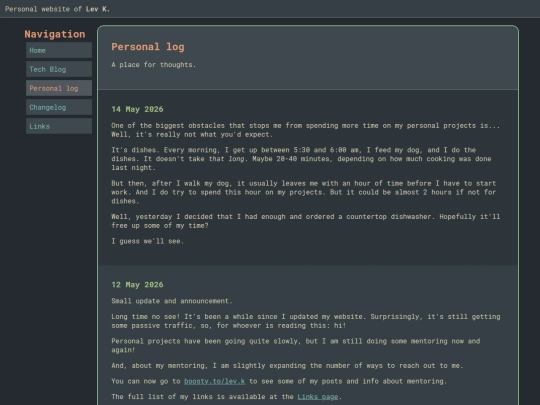 personallog screenshot
