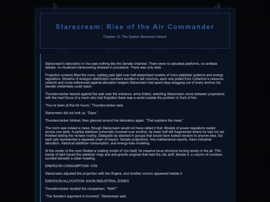 Starscream Novel/Starscream10 screenshot