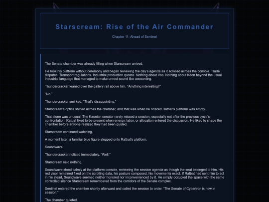 Starscream Novel/Starscream11 screenshot