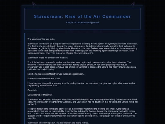 Starscream Novel/Starscream18 screenshot