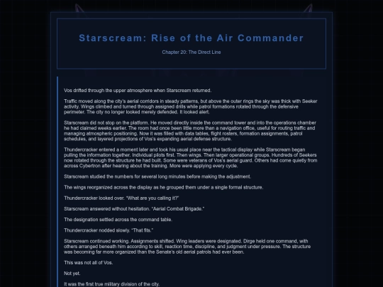 Starscream Novel/Starscream20 screenshot