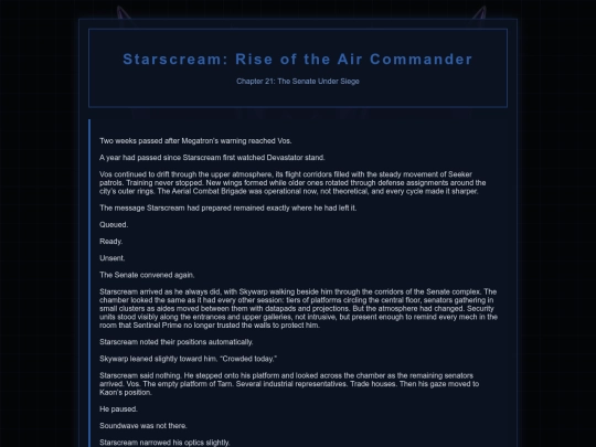 Starscream Novel/Starscream21 screenshot
