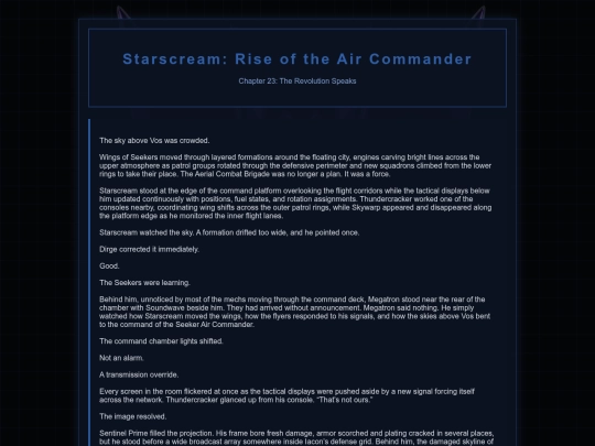 Starscream Novel/Starscream23 screenshot