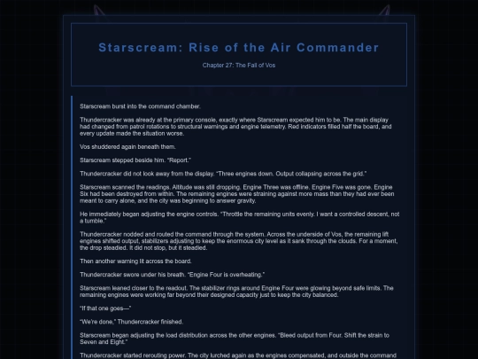 Starscream Novel/Starscream27 screenshot