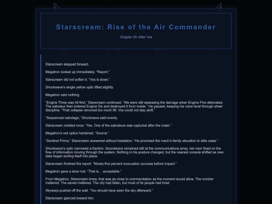 Starscream Novel/Starscream29 screenshot