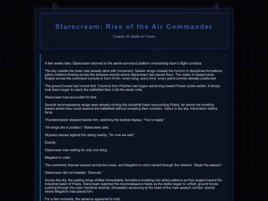 Starscream Novel/Starscream30 screenshot