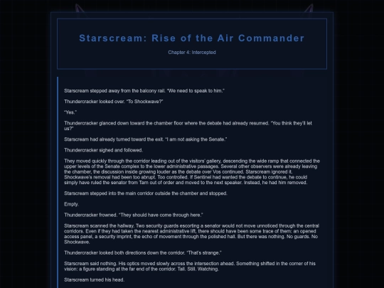 Starscream Novel/Starscream4 screenshot