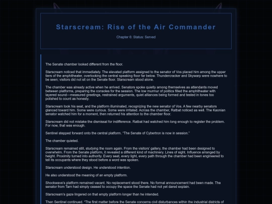 Starscream Novel/Starscream6 screenshot