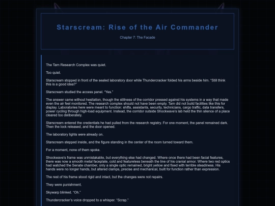 Starscream Novel/Starscream7 screenshot
