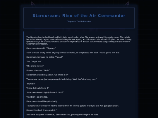 Starscream Novel/Starscream9 screenshot