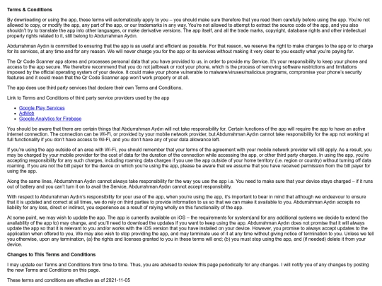 terms screenshot