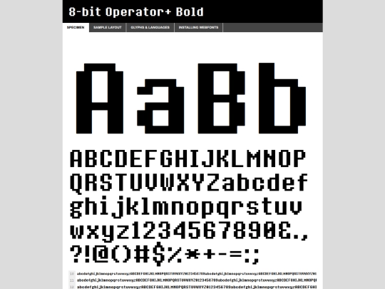 font/8bitoperatorplus-bold-demo screenshot