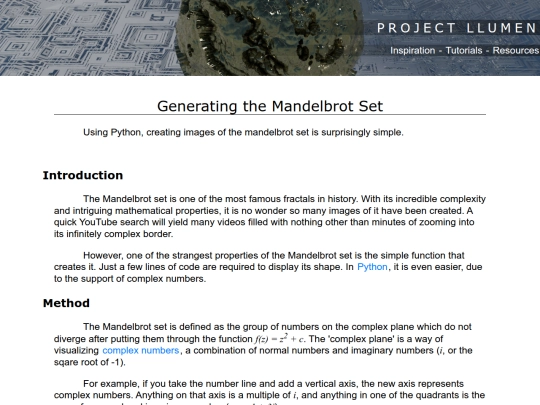 tutorials/mandelbrot-generation screenshot