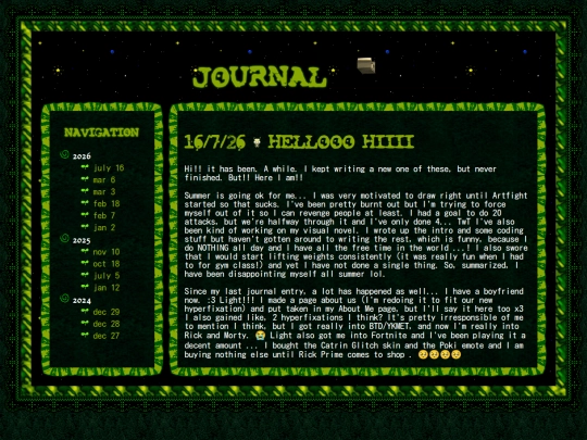 journal screenshot