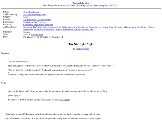 Les Mis/The Starlight Night screenshot