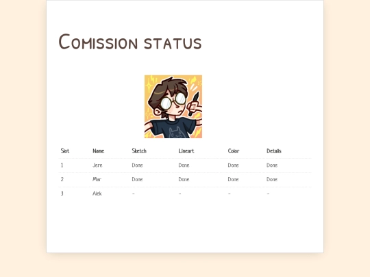 comision screenshot