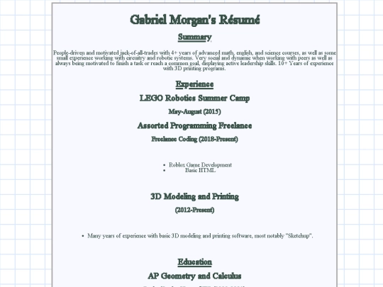 resume screenshot