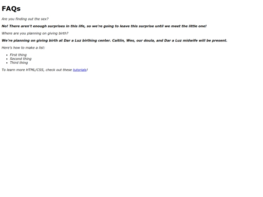 FAQs screenshot