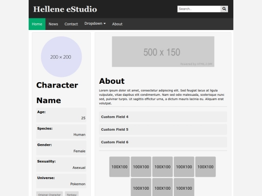 webcomics/character/template screenshot