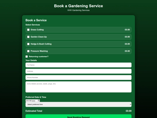 booking screenshot