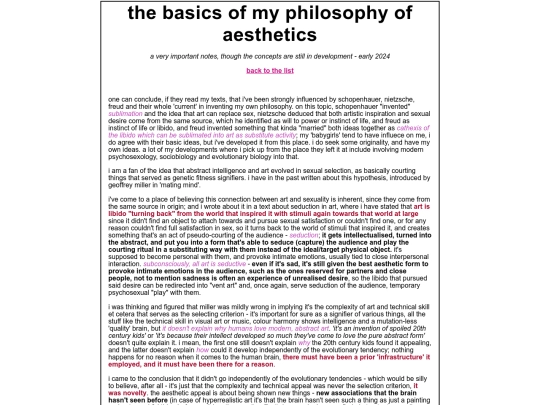 philosophy/aesthetics screenshot