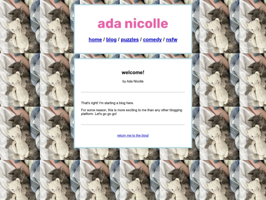 blog/welcome screenshot