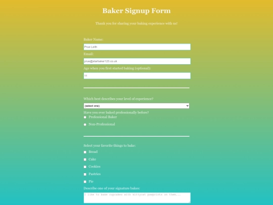 practice/form/bakerform screenshot
