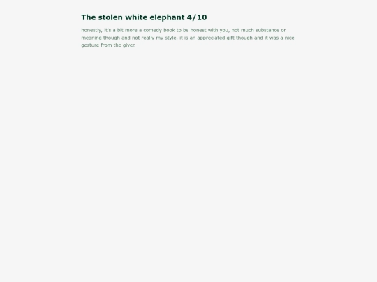 MEDIA/BOOKS/thestolenwhiteelephant screenshot