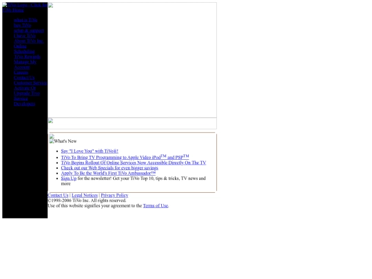 tivowebsite screenshot