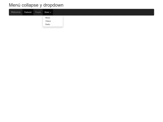 Menu screenshot