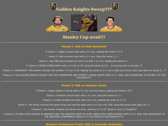 hockey-page screenshot
